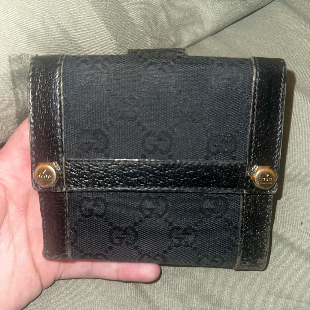 Gucci Black and Gold Wallet